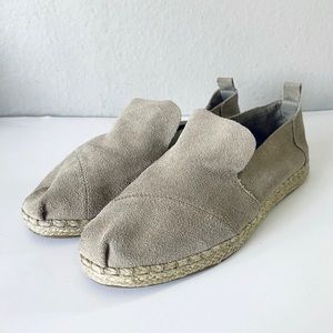 TOMS Womens Deconstructed Alpargata Suede Espadrille Sz 8 Slip On Desert Taupe
